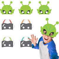 Space Blast Off Alien Astronaut Birthday Masks x 8 Pack