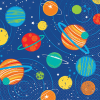 Space Blast Off Birthday Beverage Napkins 16 Pack