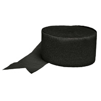 Black Crepe Paper Streamer Party Decoration 