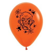 Halloween Zombie Horror Fashion Orange Latex Balloons- 25 Pack