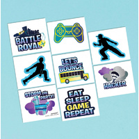 Battle Royal Gaming Party Favours Tattoos x 8 Squares