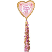 Happy Mother's Day Gold & Pink Airwalker XL Pom Pom Foil Balloon