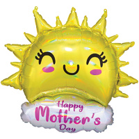 Happy Mother's Day Holographic Iridescent Happy Sun Foil Balloon