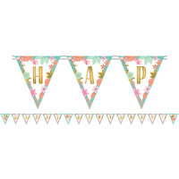 Boho Birthday Girl Happy Birthday Pennant Banner