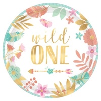 Boho Birthday Girl Wild One 1st Birthday Cake Lunch Dessert Plates 8 Pack