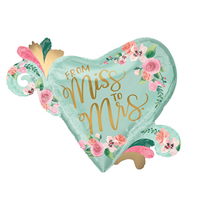 Mint to Be From Miss to Mrs SuperShape Foil Balloon