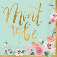 Wedding Bridal Shower Mint To Be Beverage Napkins 16 Pack 