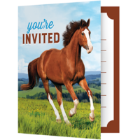 Melbourne Cup Horse and Pony Invitations Fold Over Style 8 Pack