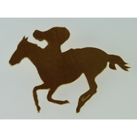 Melbourne Cup Horse & Rider Gold 200mm Cutouts 12 Pack