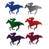 Melbourne Cup Horse & Jockey Multi Coloured 100mm Cutouts x 12