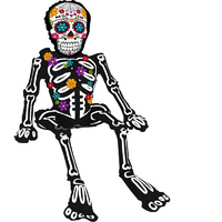 Halloween Sitting Day of the Dead Skeleton Foil Balloon