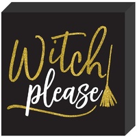 Halloween Witch Please Standing Square Plaque Decoration