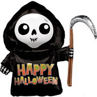 Happy Halloween Grim Reaper SuperShape Foil Balloon