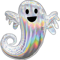 Halloween Iridescent Holographic Ghost SuperShape Foil Balloon