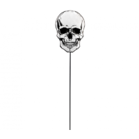 Halloween Skull Shaped Small Metal Yard Stake Decoration