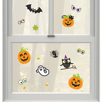 Halloween Family Friendly Assorted Window Decorations Vinyl 15 Pack