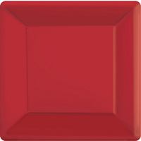 Red Apple Paper Plates Square 20 Pack - 26cm Approx