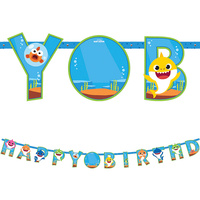 Baby Shark Jumbo Add-An-Age Happy Birthday Banner