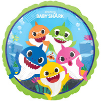 Baby Shark Standard Round Foil Balloon 45cm Approx