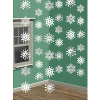 Christmas Snowflakes Hanging Foil String Decorations