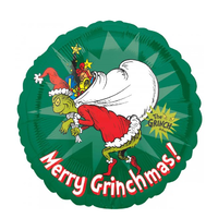 How The Grinch Stole Christmas Merry Grinchmas Foil Round Balloon
