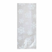 White Snowflakes Small Cellophane Loot Bags