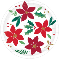 Christmas Wishes Round Paper Lunch Dessert Cake Plates 8 Pack