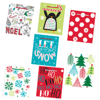 Christmas Fun Small Vertical Gift Bags Assorted Designs 7 Pack