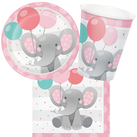 Enchanting Elephant Pink 8 Guest Tableware Party Pack