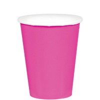 Bright Pink Party Supplies Paper Cups 20 Pack