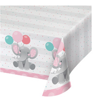 Enchanting Elephant Paper Tablecover Pink 