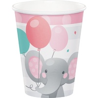 Enchanting Elephant Paper Cups Pink 8 Pack