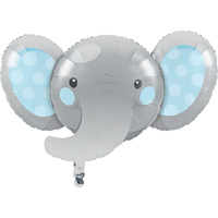 Enchanting Elephant Blue SuperShape Foil Balloon