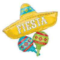 Papel Picado Fiesta Hat Cluster SuperShape Foil Balloon