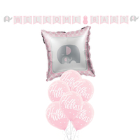 Elephant Welcome Baby Little Peanut Girl Decorating Pack