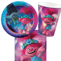 Disney Trolls World Tour 8 Guest Small Tableware Party Pack