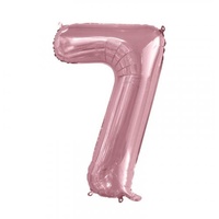 Number 7 Light Pink Foil Baloon 86cm