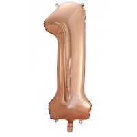 Number 1 Rose Gold Foil Balloon 86cm