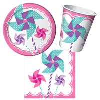 Birthday Girl Pinwheels 8 Guest Tableware Party Pack