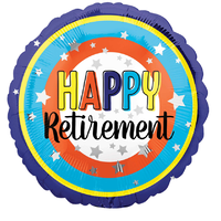 Happy Retirement Colourful Circles Foil Balloon