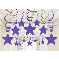 Shooting Stars Foil Mega Value Pack Swirl Decorations New Purple 30 Pack