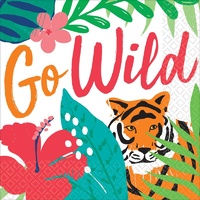 Tropical Jungle Go Wild Beverage Napkins 36 Pack