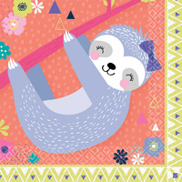 Sloth Party Beverage Napkins 16 Pack