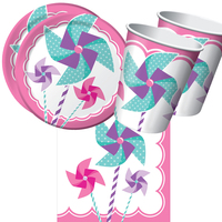 Birthday Girl Pinwheels 16 Guest Tableware Party Pack
