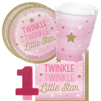 Twinkle Twinkle Little Star Girl 16 Guest Tableware Party Pack