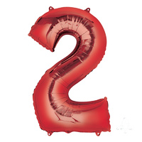 Number 2 Red Foil Balloon 86cm