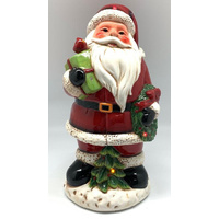 Christmas Ceramic Santa LED and Music Decoration 34cm Approx