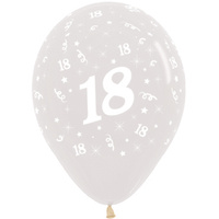 18th Birthday Party Clear/25 Pack Latex Balloons