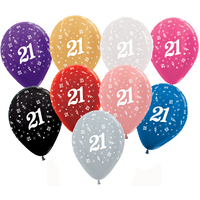 21st Birthday Party Supplies Metallic Balloons Latex 28CM