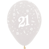 21st Birthday Party Supplies Clear/6 Balloons Latex 28CM 